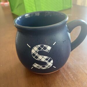 Threshold Dark Blue Monogram Mug